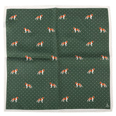 Green Cavalier Spaniel Dog Print Silk Pocket Square